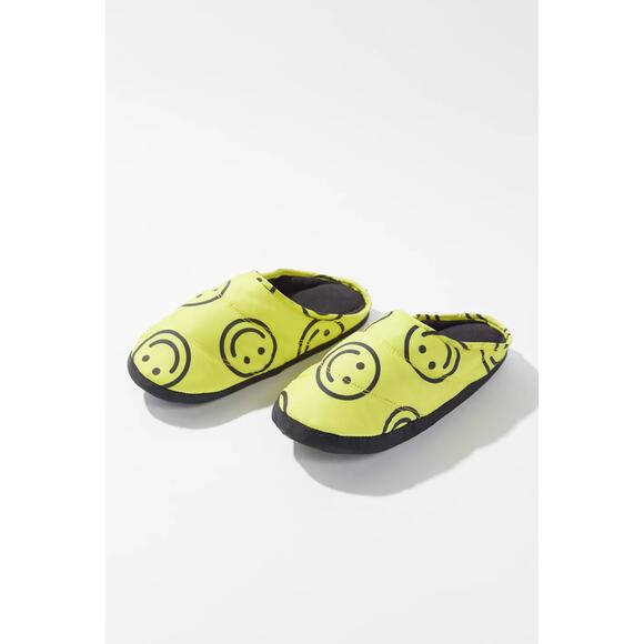 Baggu Yellow Smiley Happy Face Puffy Slippers Size S/M - Picture 1 of 4